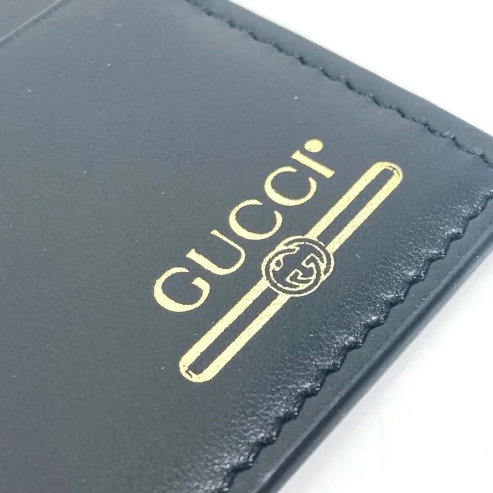 GUCCI logo name card holder Pass case Card Case
